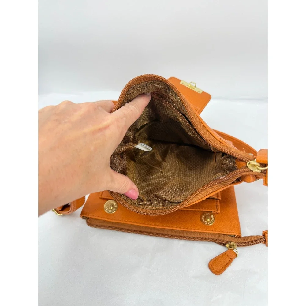 Crossbody Bag Faux Leather Gold Hardware Small Purse 8